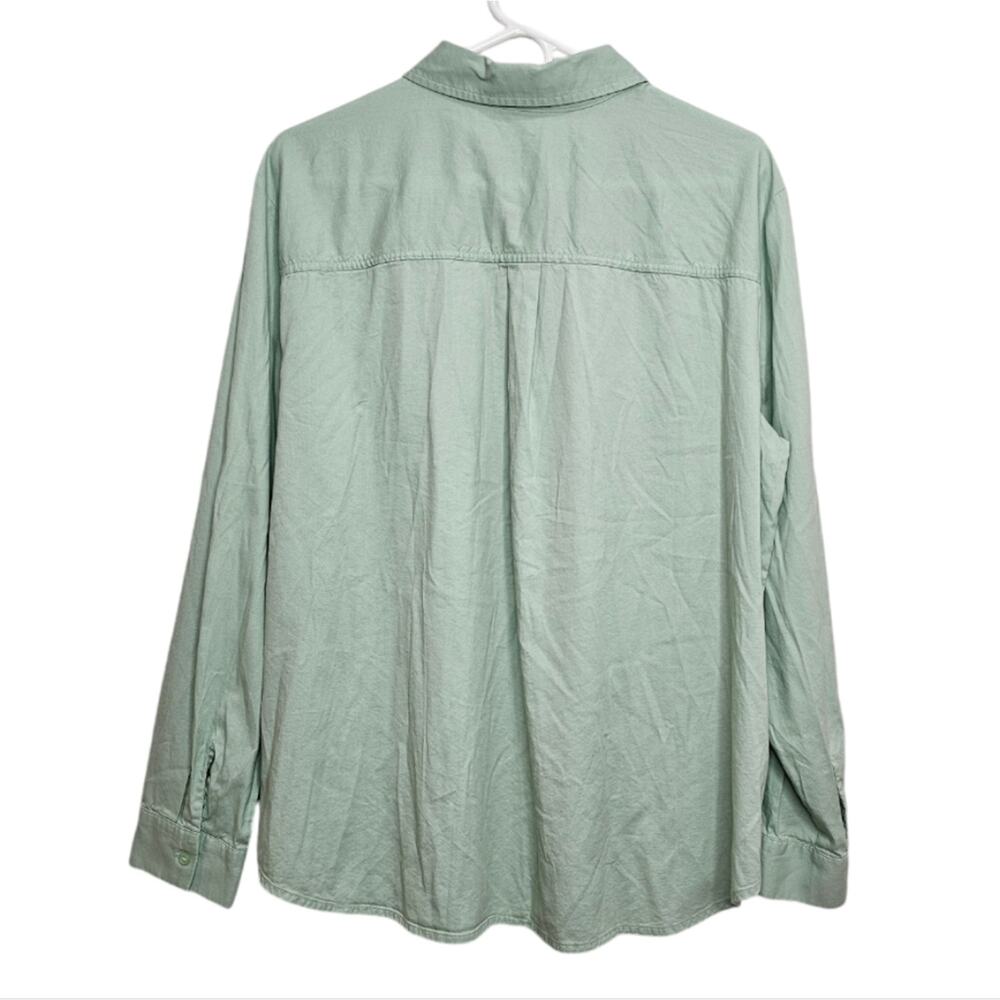 a.n.a Long Sleeve Button Down One Pocket Shirt Mint Green Large - Picture 6 of 6